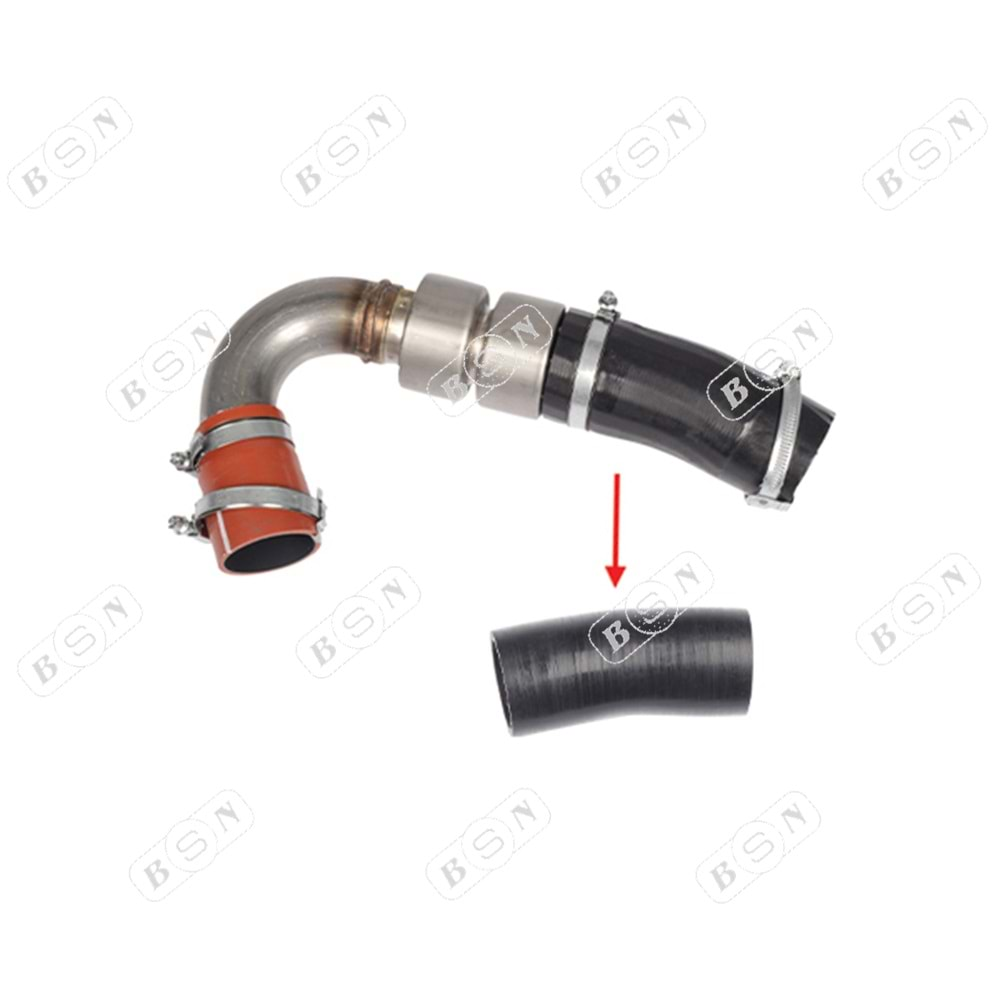 TURBO HORTUMU METAL BORU HARİÇ OK İLE GÖSTERİLEN BÜYÜK HORTUM